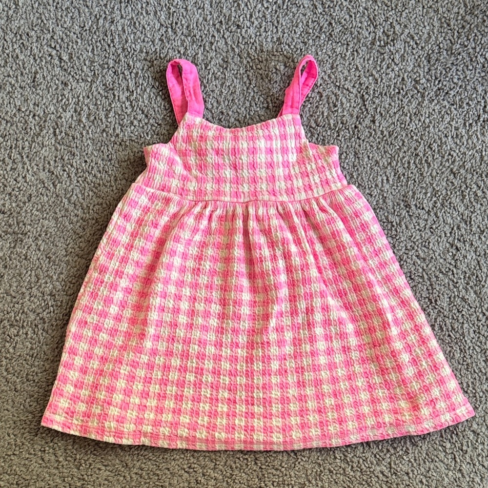 Zara Pink and White Checkered Dress - Size 3